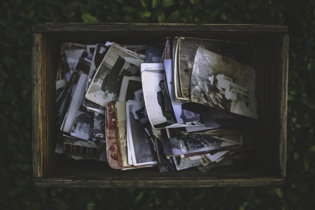 a box of old photos