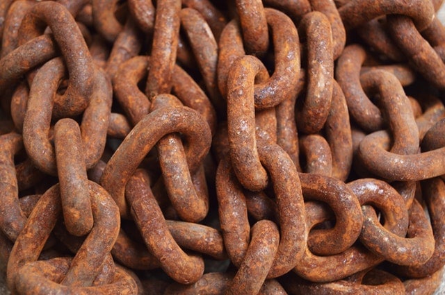 rusty iron chain