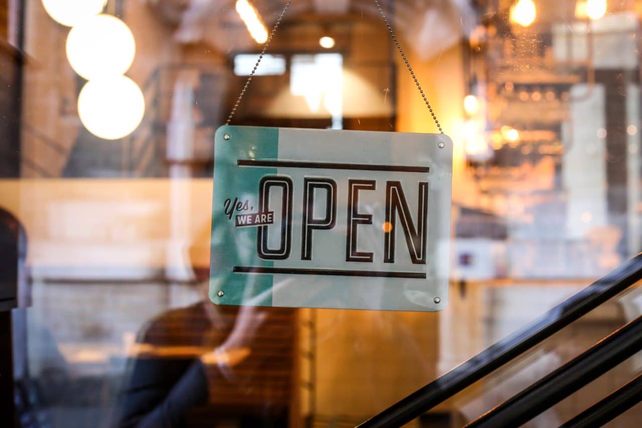 retail store open sign